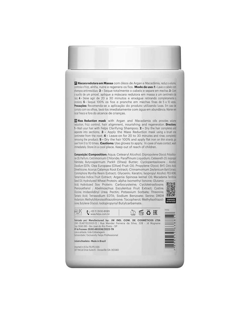 Tratamente capilar em massa felps - xbtx Óleo de argan e macadâmia