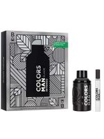 Coffret united colors man black intenso benetton kit - perfume masculino edp + travel size
