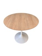 Mesa De Jantar Tulipa Saarinen Redonda 130cm Base Branca Tampo Jade