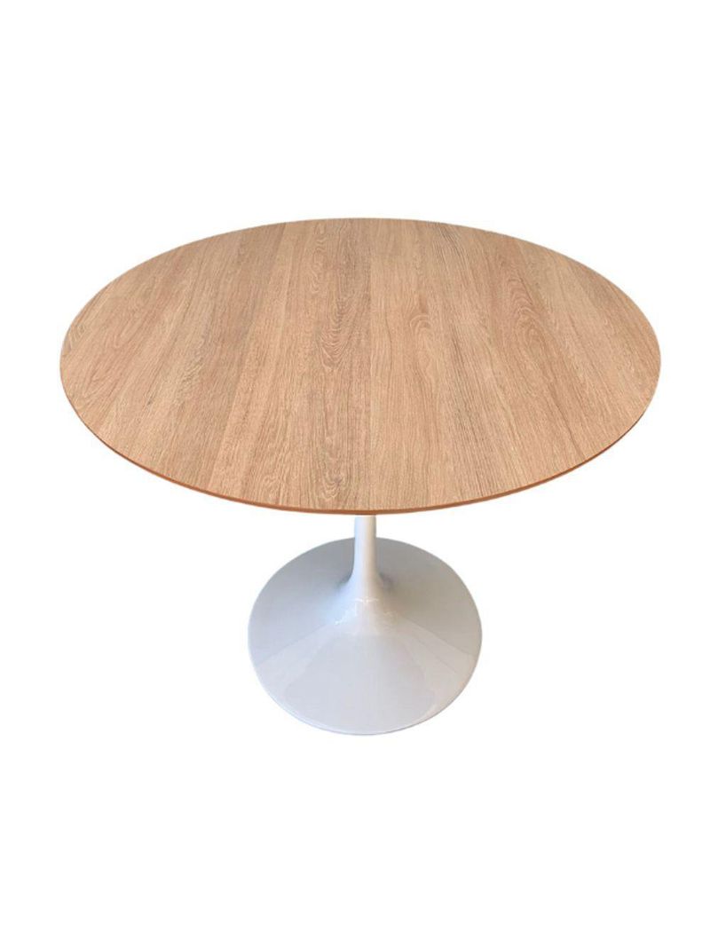 Mesa De Jantar Tulipa Saarinen Redonda 130cm Base Branca Tampo Jade