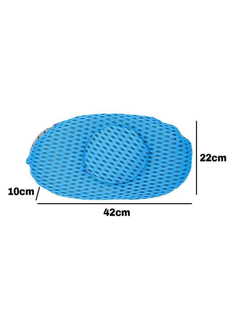 Travesseiro Apoio Lombar Curva Almofada Ortopedica Para Costas Azul