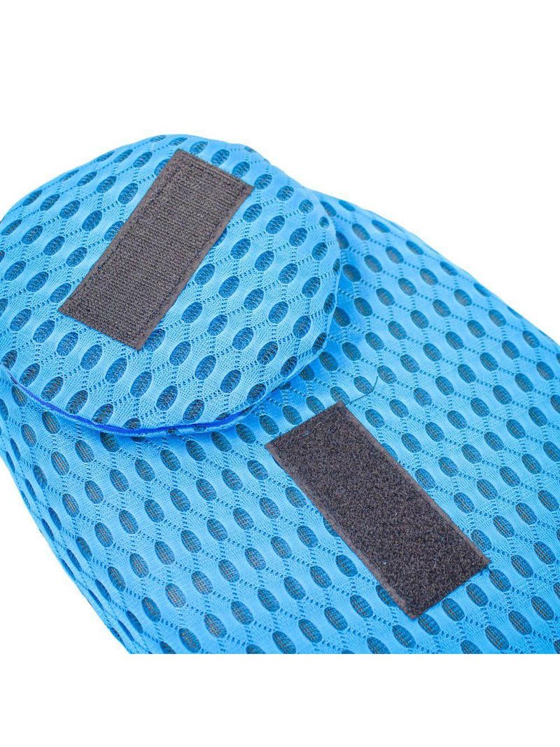 Travesseiro Apoio Lombar Curva Almofada Ortopedica Para Costas Azul