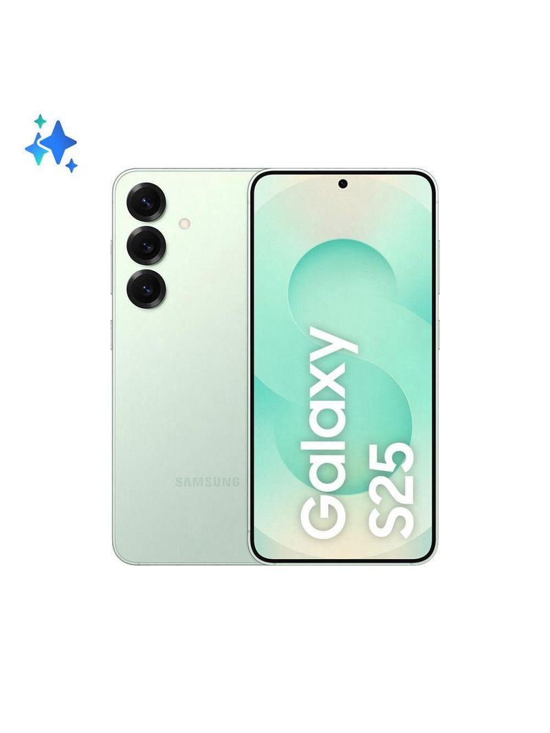 Smartphone samsung galaxy s25 5g verde 256gb, tela de 62", 12gb ram, ai inteligência artificial, ip68, processador snapdragon 8 elite e câmera tripla