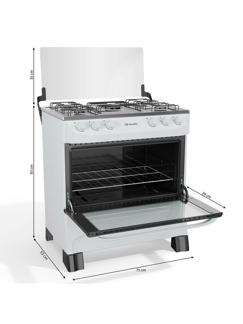 Fogão Mueller 5 Bocas Branco Acendimento Manual Mfi5ba