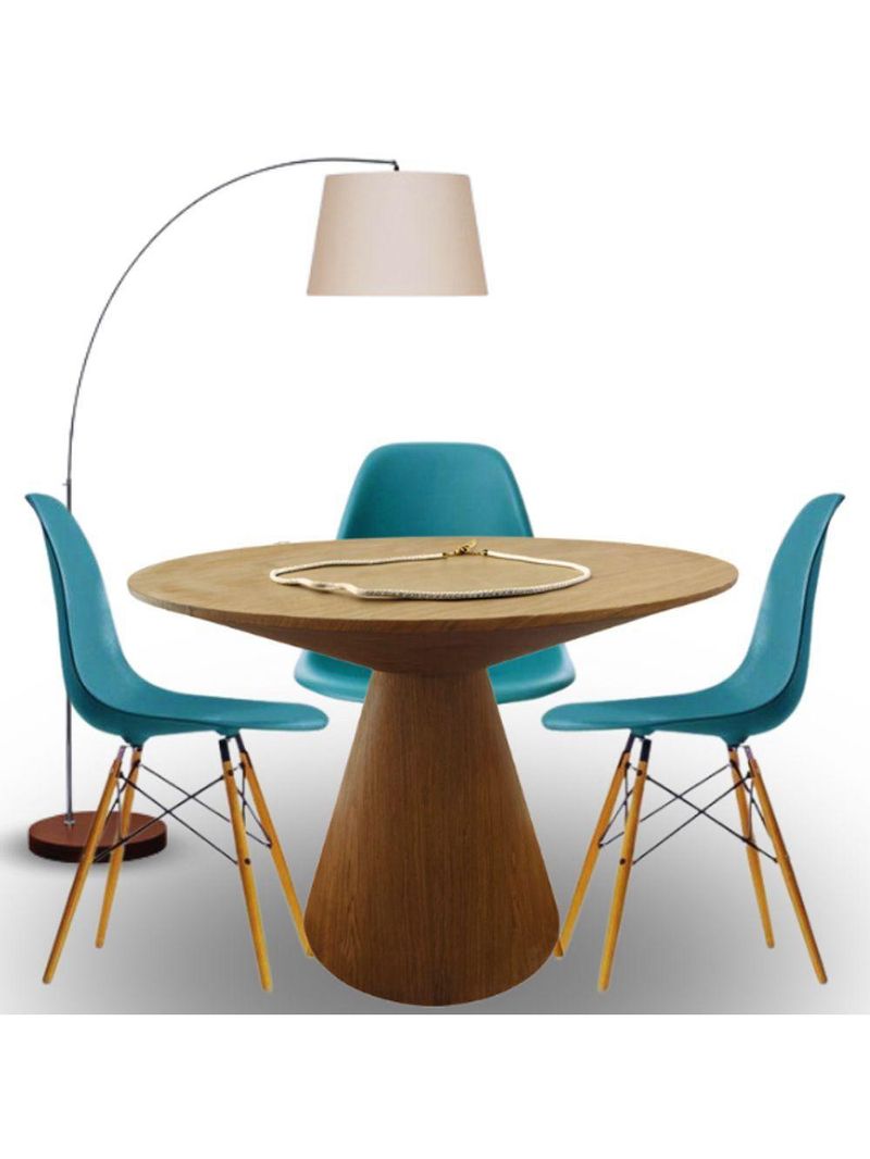 Mesa De Jantar Eclipse Cone Redonda 130cm Em Freijo