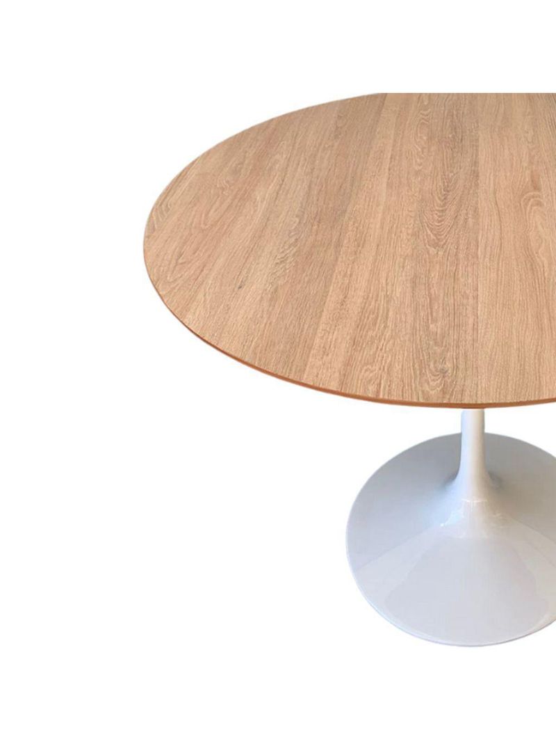 Mesa De Jantar Tulipa Saarinen Redonda 130cm Base Branca Tampo Jade
