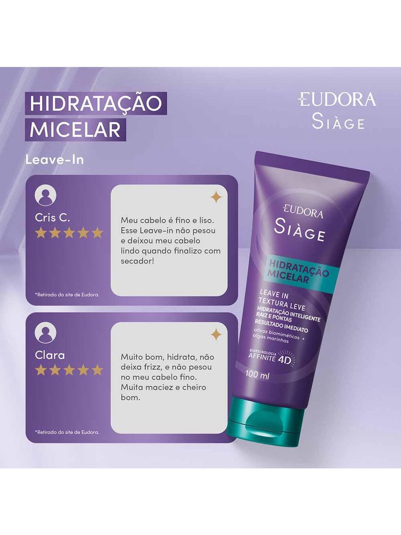 Eudora siàge hidratação micelar leave-in