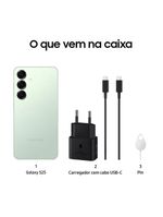 Smartphone samsung galaxy s25 5g verde 256gb, tela de 62", 12gb ram, ai inteligência artificial, ip68, processador snapdragon 8 elite e câmera tripla