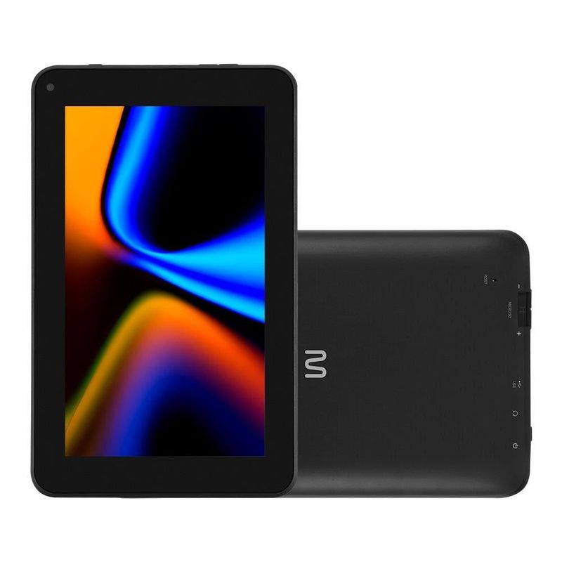 Tablet multi m7 com processador quad core, 4gb de ram, 64gb, wi-fi, tela de 7" e android 13 (go edition) - preto