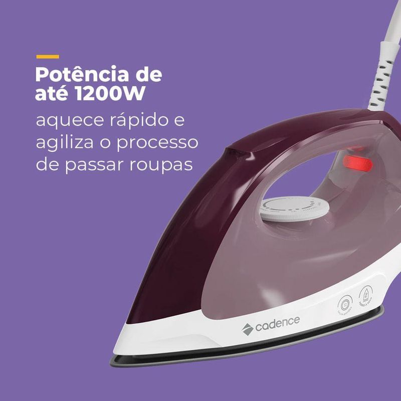 Ferro A Seco Cadence Roxo - 110V