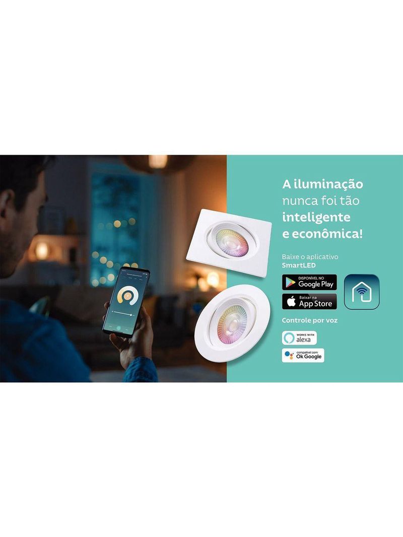 Spot Redondo De Embutir Tramontina Smart Led 350 Lm 5 Wspot Redondo De Embutir Tramontina Smart Led