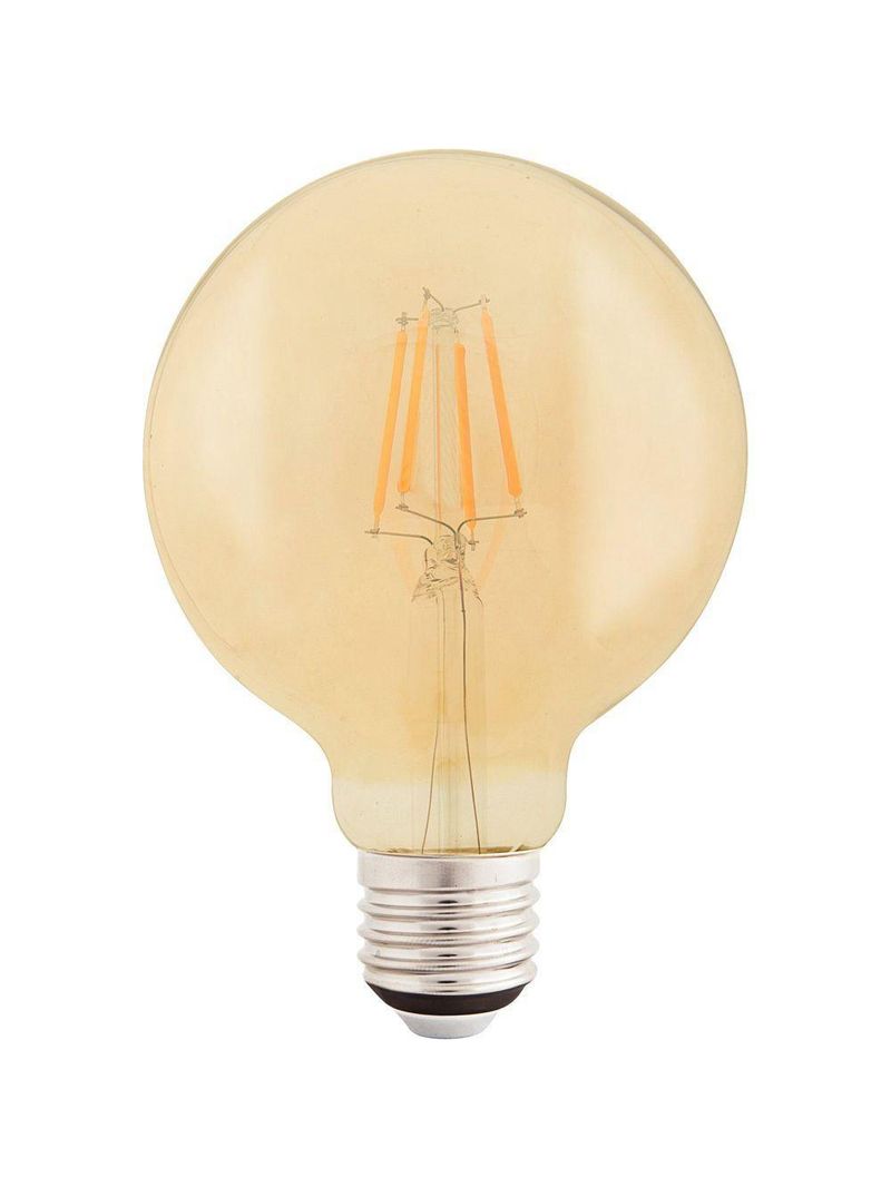 Lâmpada Led De Filamento Tramontina G95 4k 2200k Luz Amarela Vidro âmbar Tramontina