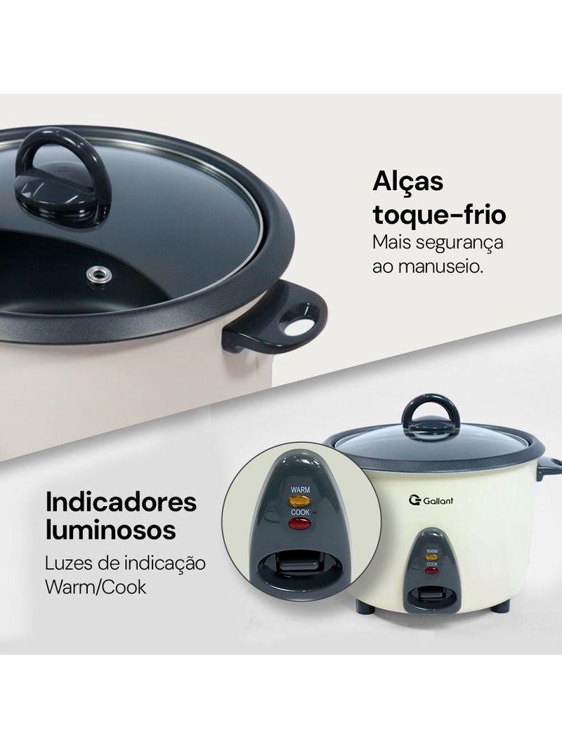 Panela de Arroz Elétrica Gallant 10 Cups 127V (GRC10M03A-127BR)