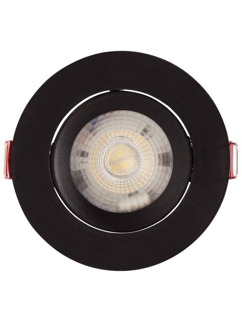 Spot Led Tramontina Redondo 5k 3000k Preto Luz Amarela Tramontina