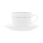 6 xícaras de chá wolff de porcelana com pires branco 220ml