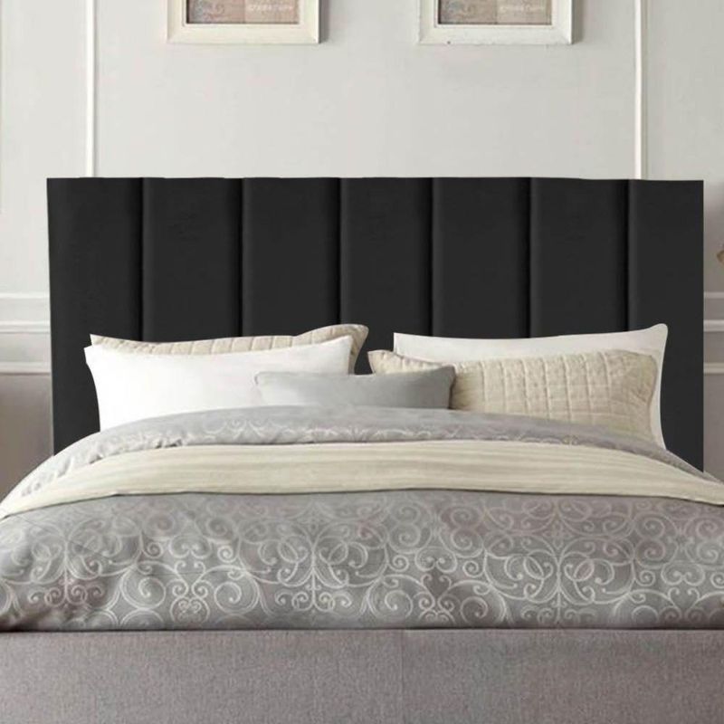 Cabeceira Estofada Cama Solteiro 90 Cm Esther Veludo E Frame Cor:preto