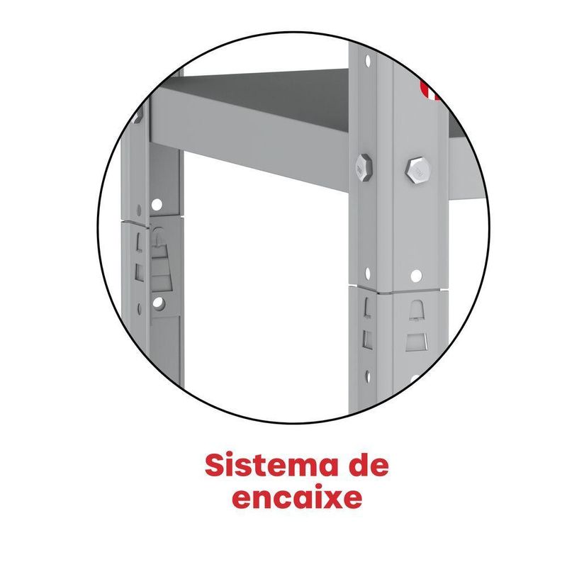 Estante De Estrutura Metálica Com 5 Prateleiras 175cm(a)92acm(l)30cm(p) Sem Reforço Cinza