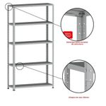 Estante De Estrutura Metálica Com 5 Prateleiras 175cm(a)92acm(l)30cm(p) Sem Reforço Cinza