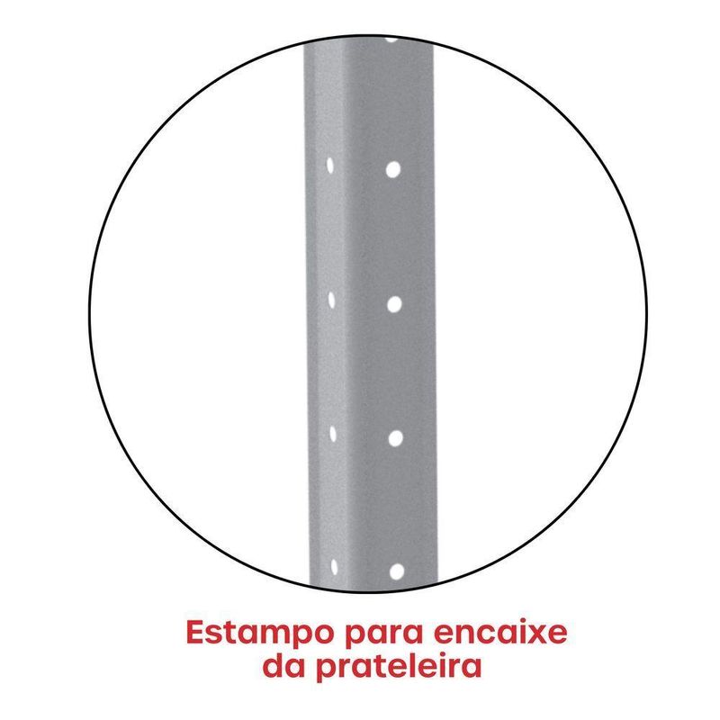 Estante De Estrutura Metálica Com 5 Prateleiras 175cm(a)92acm(l)30cm(p) Sem Reforço Cinza