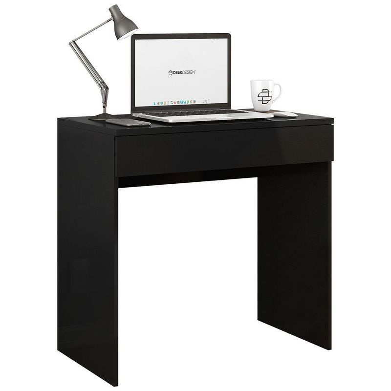 Escrivaninha Retangular Loft Minimalista 1 Gaveta MDF 80CM Preto