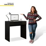 Escrivaninha Retangular Loft Minimalista 1 Gaveta MDF 80CM Preto