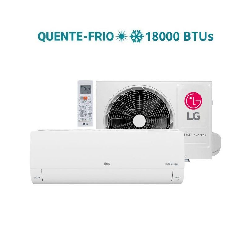 Ar Condicionado LG DUAL Inverter Compact +AI 18000 BTUs Quente e Frio 220V S3-W18KLQAL