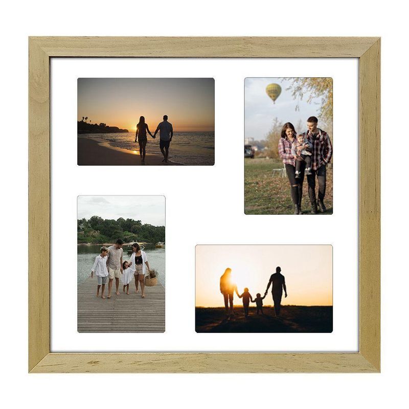 Quadro Multifotos 4 Fotos 10X15 Paspatur 30X30CM Quadrado Branco Mastertel