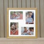 Quadro Multifotos 4 Fotos 10X15 Paspatur 30X30CM Quadrado Branco Mastertel