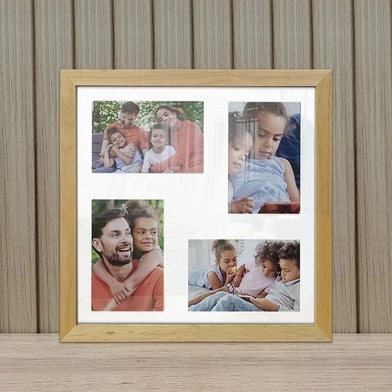 Quadro Multifotos 4 Fotos 10X15 Paspatur 30X30CM Quadrado Branco Mastertel