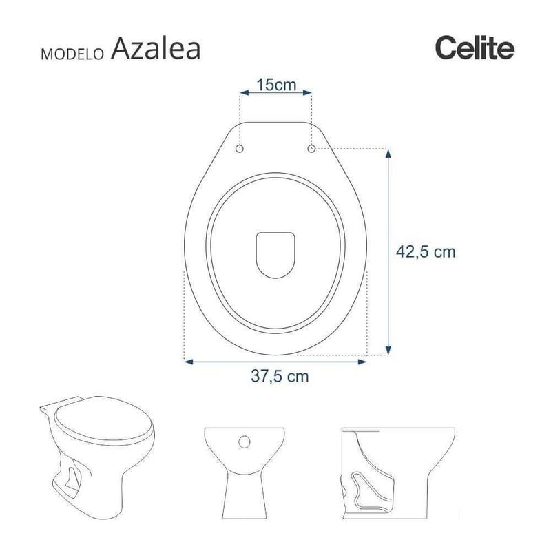Assento Sanitário Azalea Celite Oval Polipropileno Fechamento Suave Branco