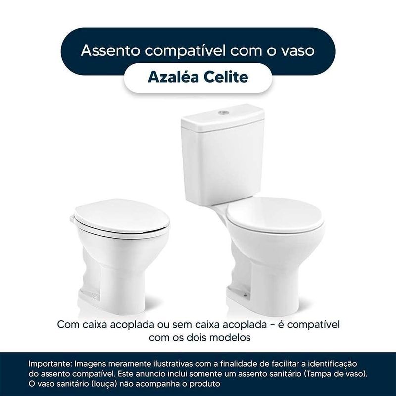 Assento Sanitário Azalea Celite Oval Polipropileno Fechamento Suave Branco