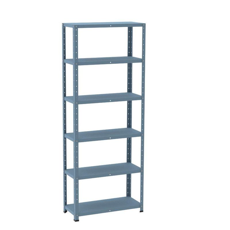 Estante De Estrutura Metálica Com 6 Prateleiras 175cm(a) Com Reforço Azul Delrei