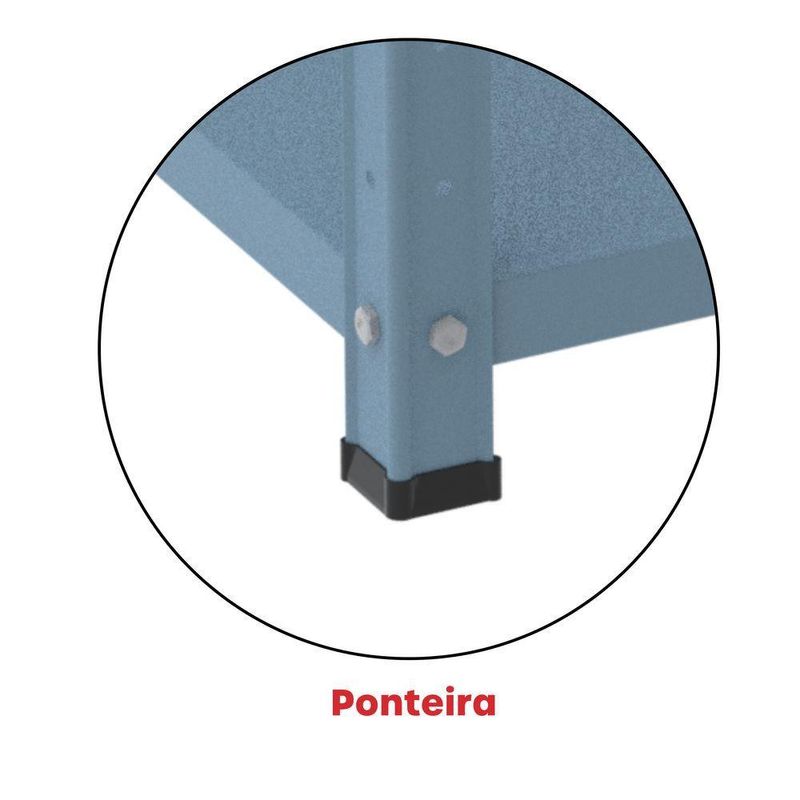 Estante De Estrutura Metálica Com 6 Prateleiras 175cm(a) Com Reforço Azul Delrei