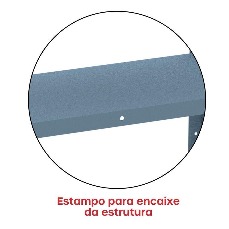 Estante De Estrutura Metálica Com 6 Prateleiras 175cm(a) Com Reforço Azul Delrei