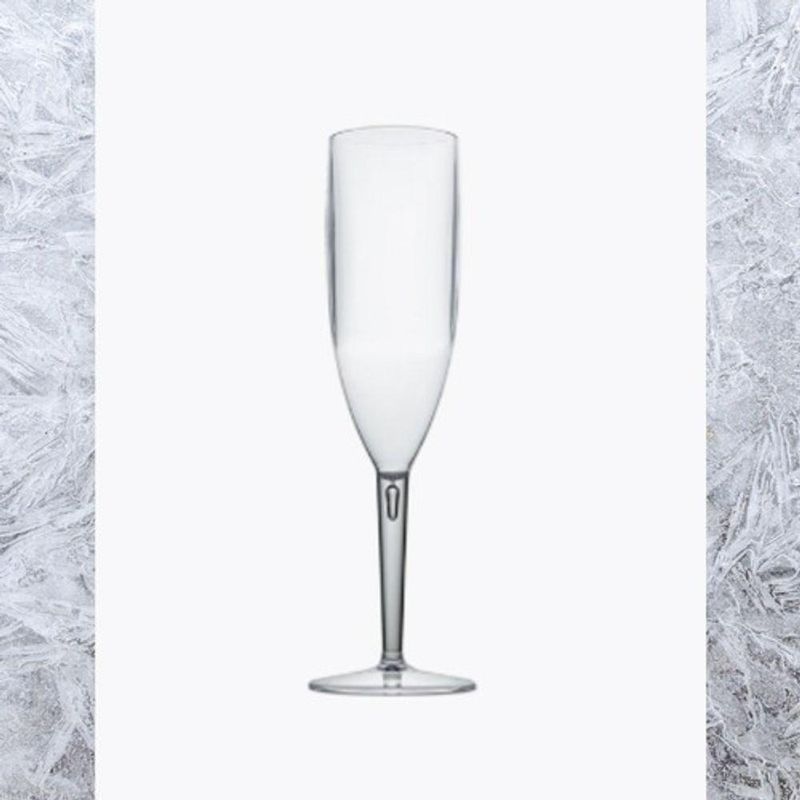 Taça para Champanhe Acrílica Descartável 180ML Kit com 10 Unidades Transparente Higipack