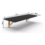 Mesa de Trabalho Retangular Mesatrabalho Escritorio Prateleiras Madeira Natural Vertical MDF 35CM