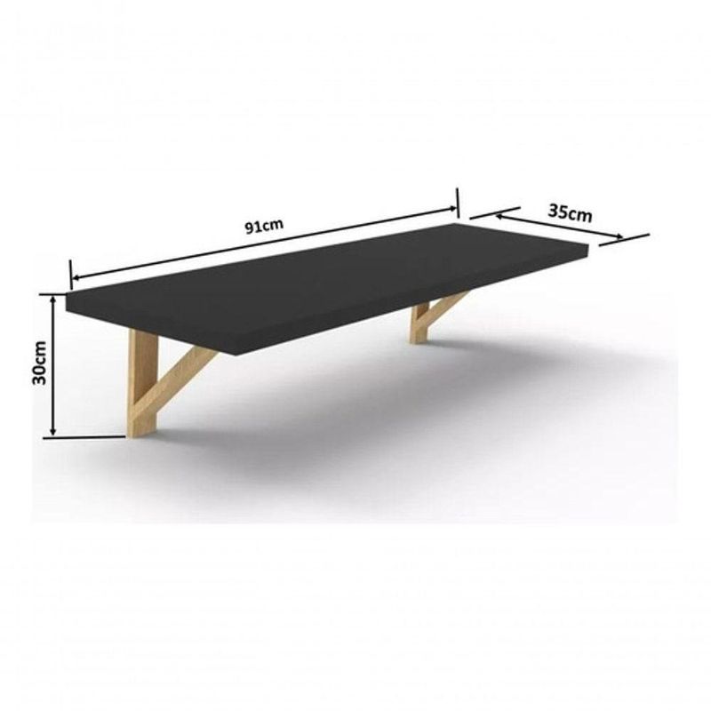 Mesa de Trabalho Retangular Mesatrabalho Escritorio Prateleiras Madeira Natural Vertical MDF 35CM