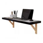 Mesa de Trabalho Retangular Mesatrabalho Escritorio Prateleiras Madeira Natural Vertical MDF 35CM