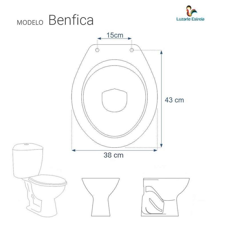 Assento Sanitário Compatível com Benfica Luzarte Polipropileno Fechamento Suave Branco