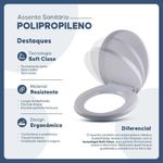 Assento Sanitário Compatível com Benfica Luzarte Polipropileno Fechamento Suave Branco