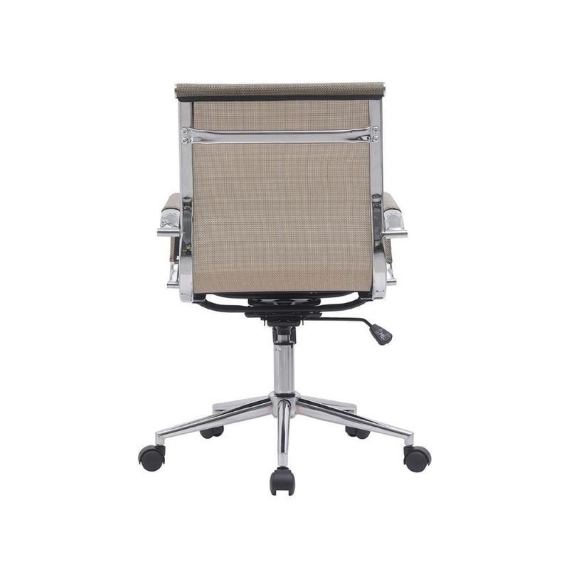 Cadeira de Escritório Charles Eames Diretor Tela Mesh Rodízios Reclinável Dourado