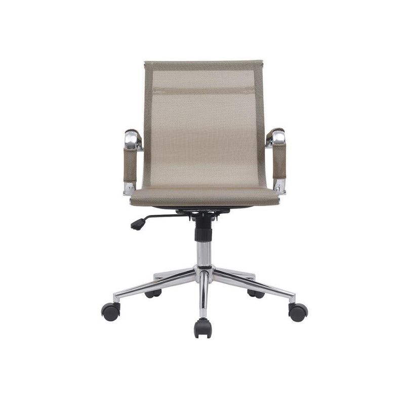Cadeira de Escritório Charles Eames Diretor Tela Mesh Rodízios Reclinável Dourado