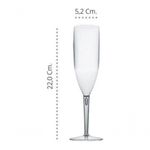 Taça para Champanhe Acrílica 180ML Kit com 10 Unidades Transparente Higipack