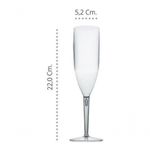 Taça para Champanhe Acrílica 180ML Kit 10 Unidades Transparente Premium