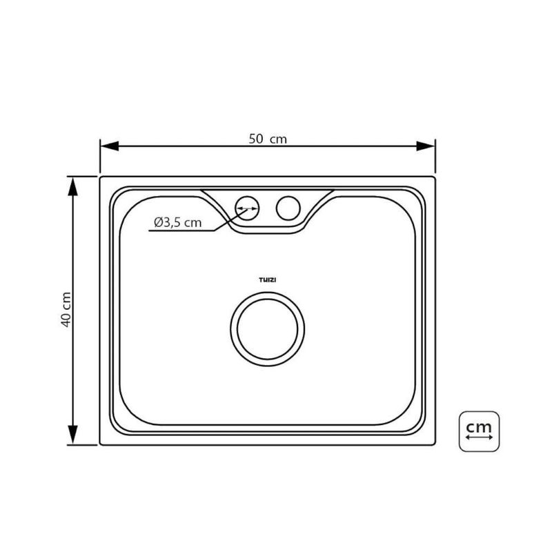 Cuba Para Cozinha Gourmet Aço Inox 50x40 Cm Com Cesto E Dosador Tuizi
