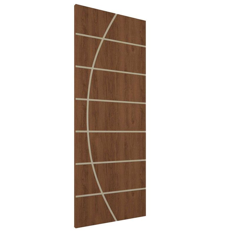 Porta Frisada R20c MDF 210x70CM para Uso Interno Pintado Imbuia