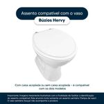 Assento Sanitário Búzios para Vaso Hervy Convencional Polipropileno Fechamento Suave Branco