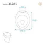 Assento Sanitário Búzios para Vaso Hervy Convencional Polipropileno Fechamento Suave Branco