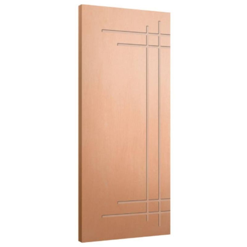 Porta de Madeira Ipê Champanhe Friso 15 Ls Enc 210x80CM Amadeirado Envernizado