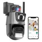 Kit Câmera de Segurança Wi-Fi P11 IP 4K 8MP com Sirene Policial para Ambiente Interno Externo Cinza